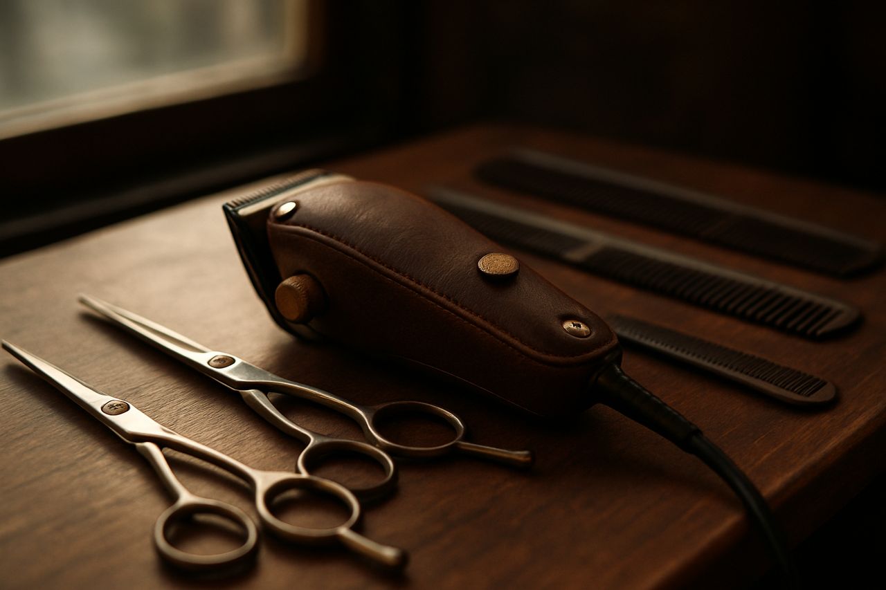 Scissor cut in progress