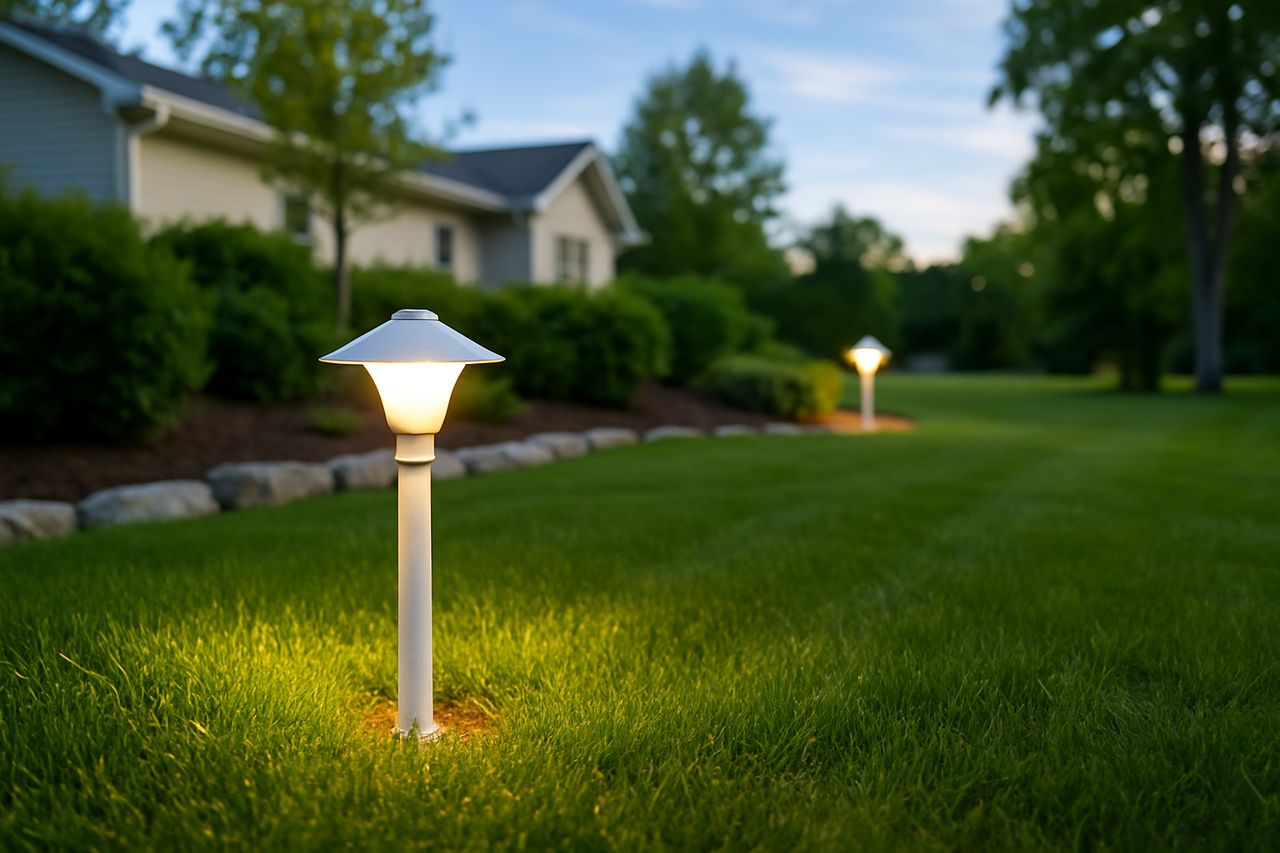 Close-up of crisp lawn edging