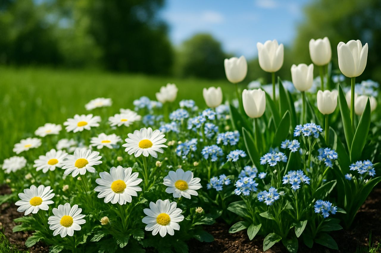 Deep-green healthy turf after fertilization