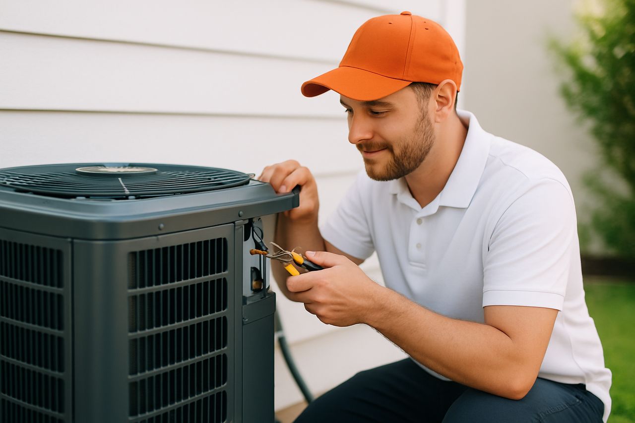 Before — older HVAC unit