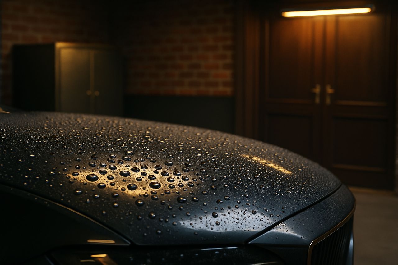 Leather restoration — close detail of period interior stitching