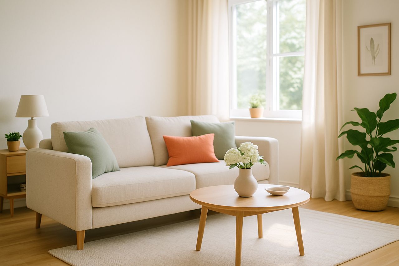 Sunlit, freshly cleaned Atlanta home interior — soft morning light on clean surfaces