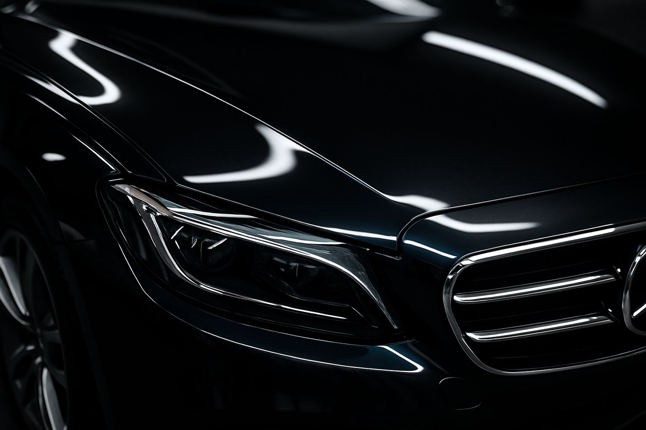 Paint correction close-up — deep gloss finish