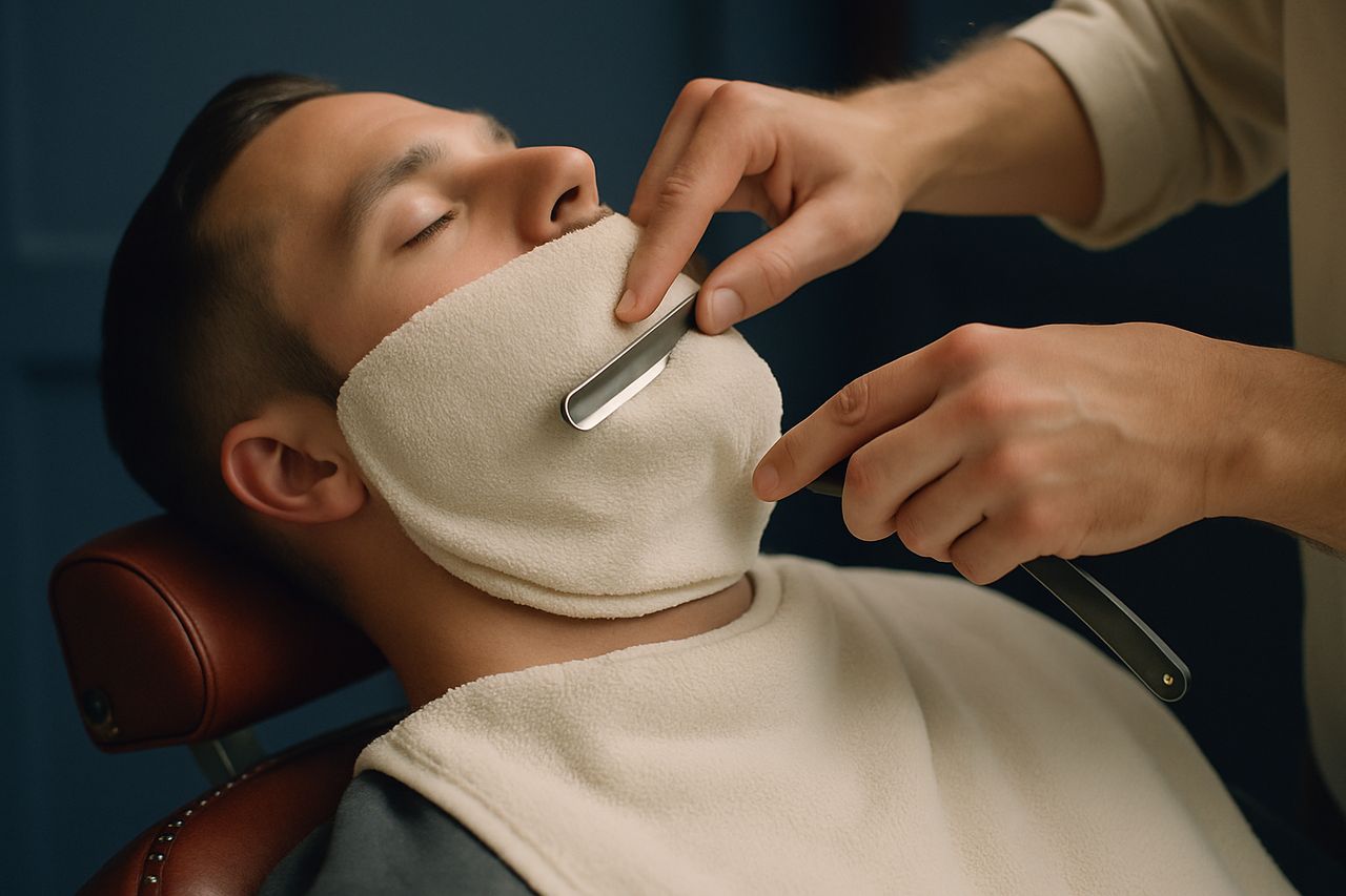 Straight razor and hot lather preparation