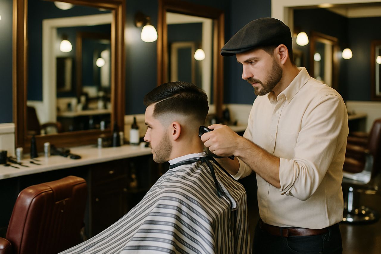 The Standard Barber Co. interior — warm barber chair and tools