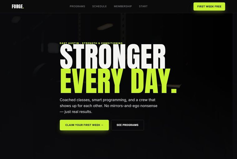 Forge Athletic Club — Gyms & Fitness demo