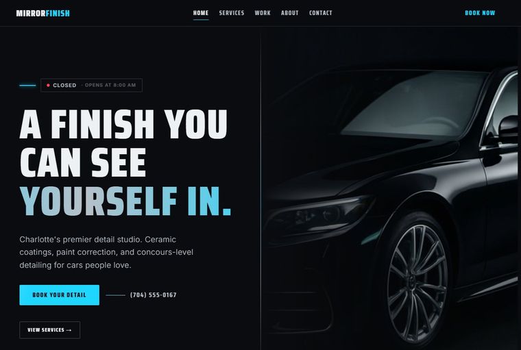 Mirror Finish Auto Spa — Auto Detailing demo