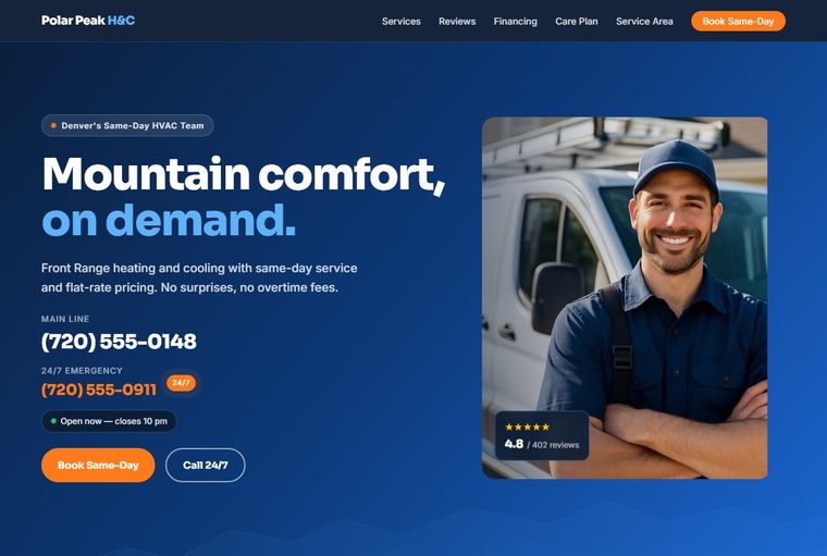 Polar Peak Heating & Cooling — HVAC & Trades demo