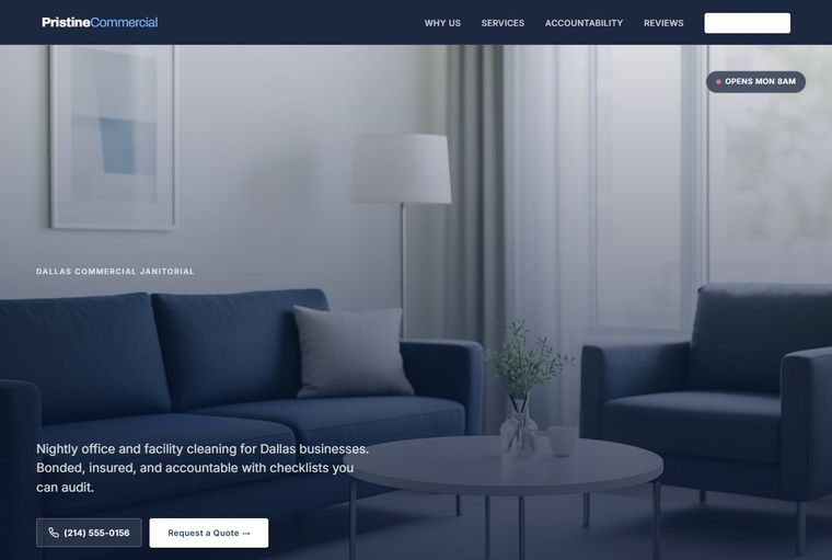 Pristine Commercial Services — Cleaning Services demo
