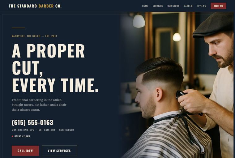 The Standard Barber Co. — Barbershops demo