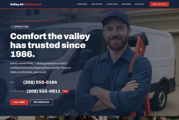 Valley Air Mechanical — HVAC & Trades demo